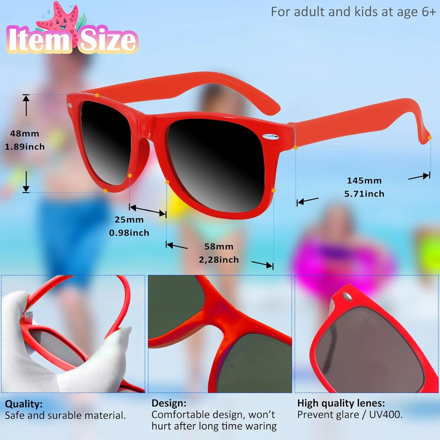 60Pcs Sunglasses Beach Balls Bulk Party Favors for Kids 30Pcs Neon Sunglasses 30Pcs 12" Beach Balls Kid Boys Girls Graduation Party Supplies for Summer Beach Pool Party Favors Goodie Bag Favors