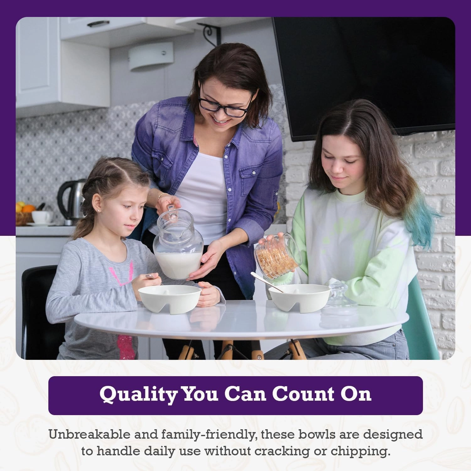 6 Pack - Just Crunch Anti-Soggy Cereal Bowl - Keeps Cereal Fresh & Crunchy | BPA Free | Microwave Safe | Ice Cream & Topping, Yogurt & Berries, Fries & Ketchup and More – White