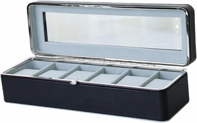 6 Slots Watches Organizer, Multifunctional Box, Portable, Jewelry Display Case for Table Dresser Necklace Bracelet Earrings