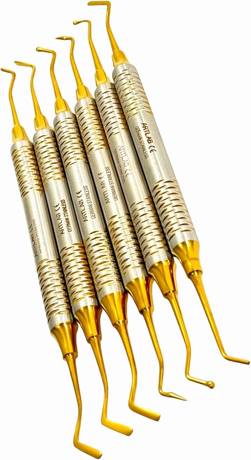 6PCS TITANIUM LIGHT WIGHT GERMAN DENTAL SPATULA PROBE SCALER COMPOSITE FILLING INSTRUMENT DENTAL ORTHODONTIC PREMIUM CYNAMED