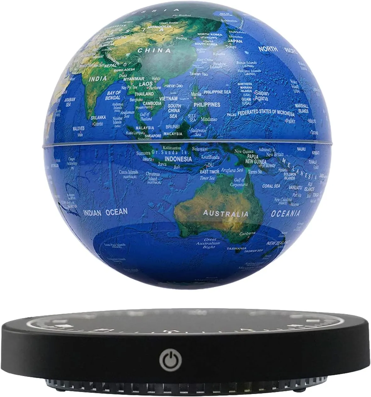 6" World Geographic Globes Floating Globe Lamp Anti Gravity 360 Rotating World Map with LED Light Magnetic Levitating Globe Home Office Desk Decor Creative Birthday Gifts