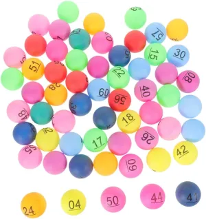 70pcs Mini Balls Plastic Numbered Game Balls Multicolored for Raffles Bingo and