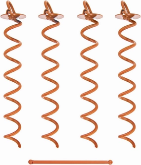 7Penn Spiral Ground Anchors - 16 Inch Tent Stakes Heavy Duty Ground Screw Anchor Twist Stakes, 4 Pack