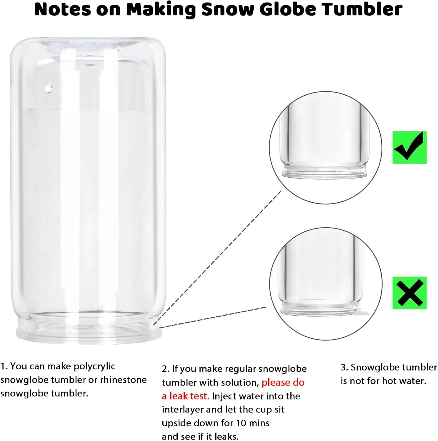 8 Pack Snow Globe Tumbler, 16 Oz Double Wall Plastic Can With Lid and Straw, Mason Jar Mug for DIY Glitter Gift (Mixed Colors)