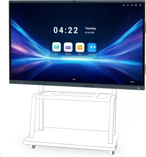 86'' Smart Board, 4K Touch Screen Interactive Whiteboard Display, AI Camera with 8 Mics, Android 13.0 8 128G, All in One Smartboard for Classroom Home Office (Board Wall Mount)