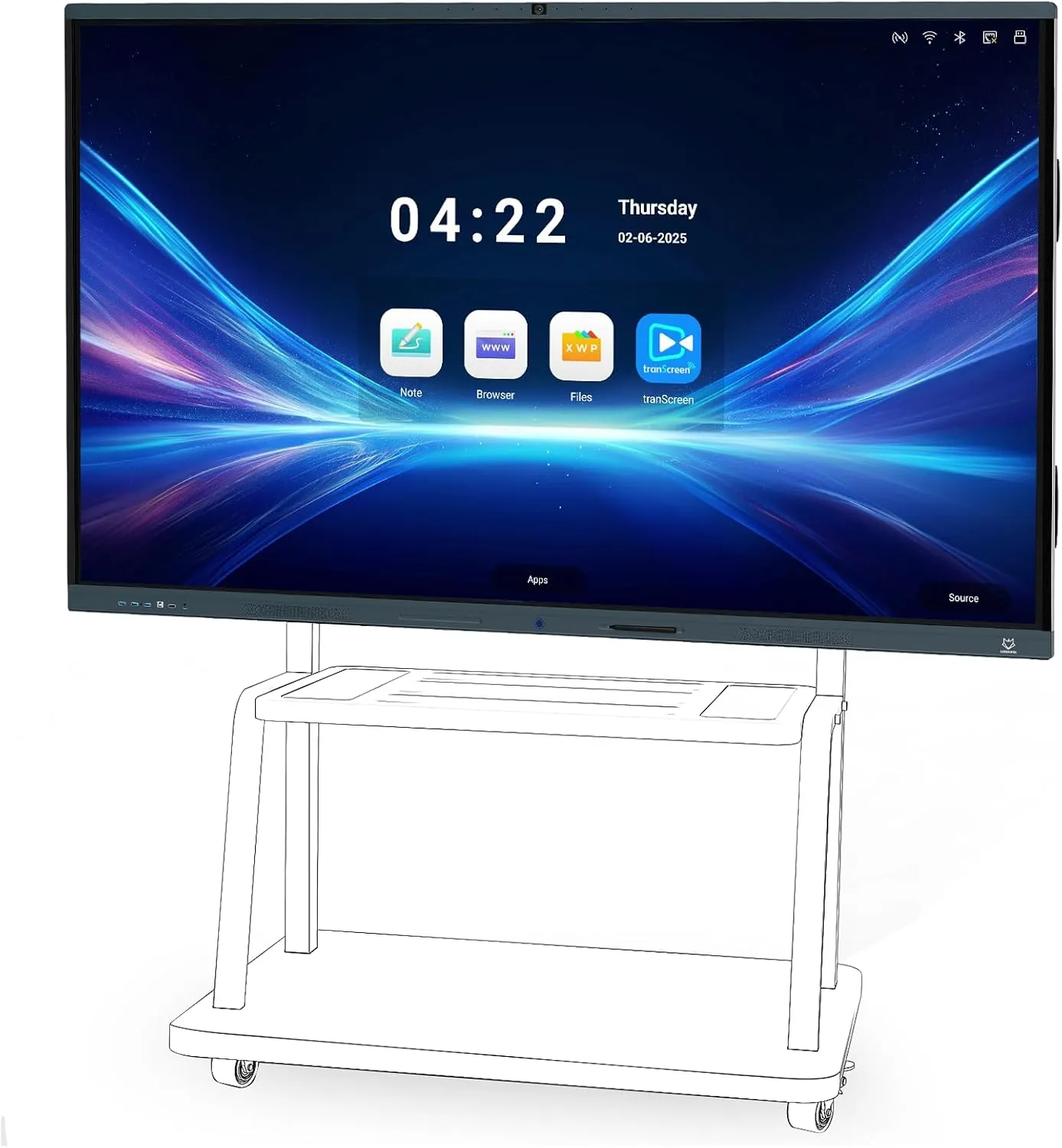 86'' Smart Board, 4K Touch Screen Interactive Whiteboard Display, AI Camera with 8 Mics, Android 13.0 8 128G, All in One Smartboard for Classroom Home Office (Board Wall Mount)