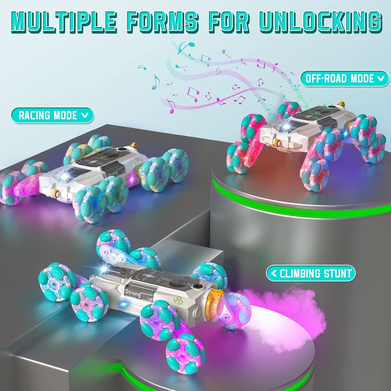8WD Gesture Sensing Rc Stunt Cars Toys for Kids Age 6-13, Hand Controlled Stunt Car, 2.4Ghz Double-Sided Drift Stunt Car, Xmas Best Gift Ideas for Boys Girl Age 6 7 8 9 10 11 12  Year (White)