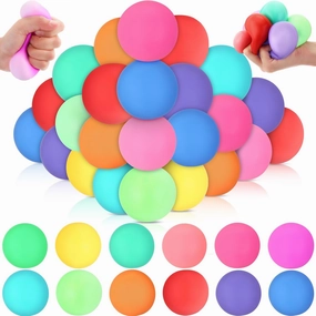 96 Pack 96 Pack Slow Rising Stress Ball for Adults and Kids Squeeze 2.4 Inch Stretchy Fidget Ball for Anxiety Stress Relief Sensory Fidget Toy for Autism ADHD Children Classroom