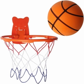 9.4-Inch 3D Fluted Upgraded Silent Basketball and Hoop Set, Soft Foam Indoor Silent Dribbling Wall Mounted Basketball Hoop for Quiet Dribbling and Indoor Training, for Ages 15 and Up