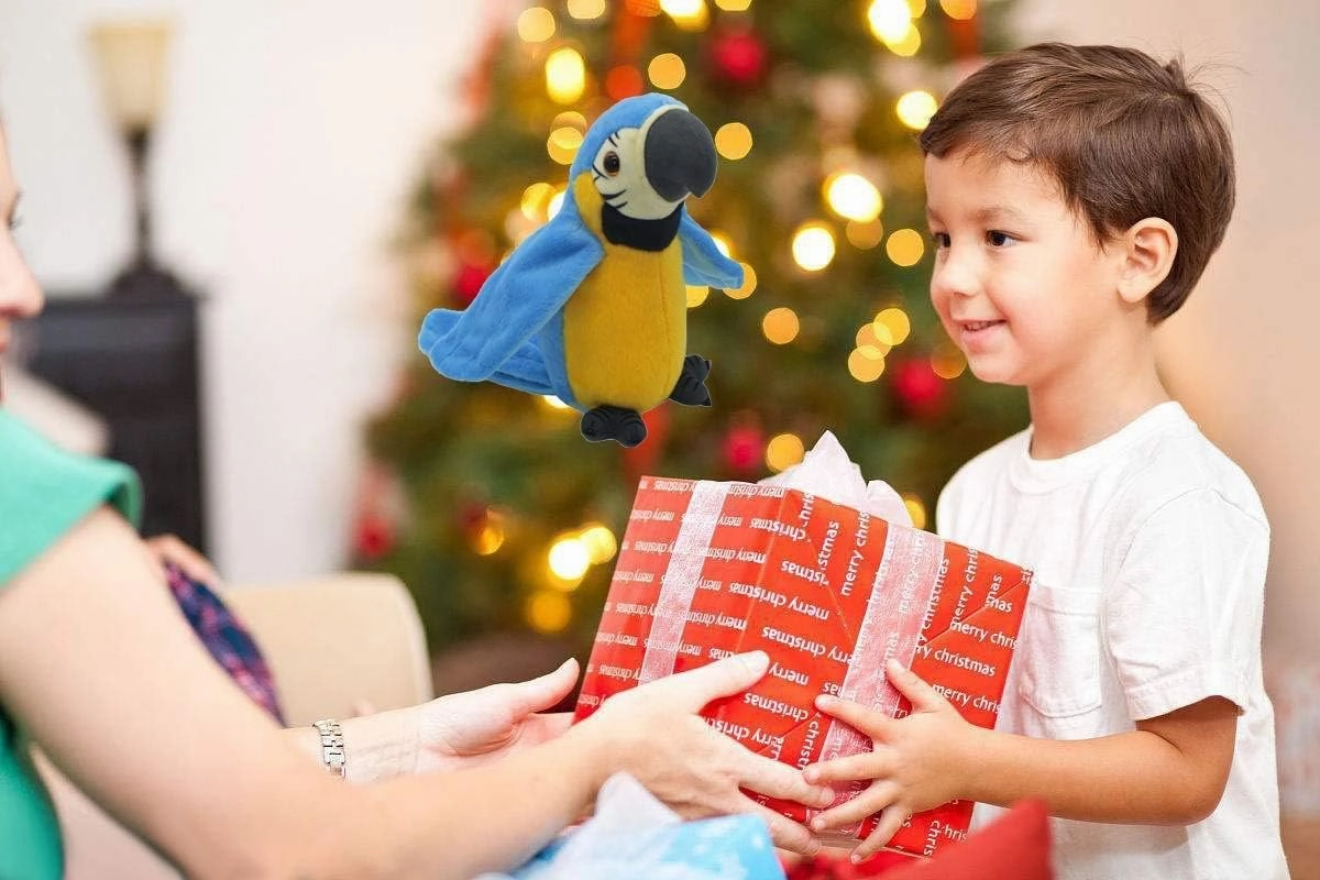 9'' Cute Talking Parrot Repeats What You Say Electronic Interactive Plush Toy Stuffed Animal Record Parrot Waving Wings Funny Bird Toys for Children Girls Boys Best Xmas Gift (Blue Parrot)