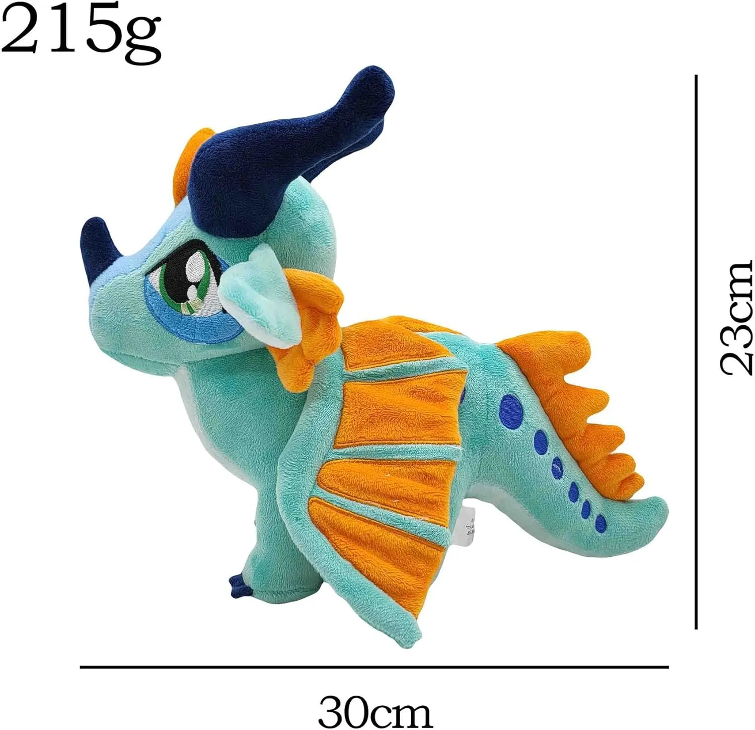 9" Dragon Plush Dragon Doll Toys Figures Stuffed Animals for Adult Kids Birthday Gifts (Wing)