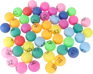 ABOOFAN 50pcs 1 to 50 Numbered Bingo Balls Plastic Multicolor Raffle Balls Replacement Bingo Balls for Bingo Cage 4cm (Colorful)