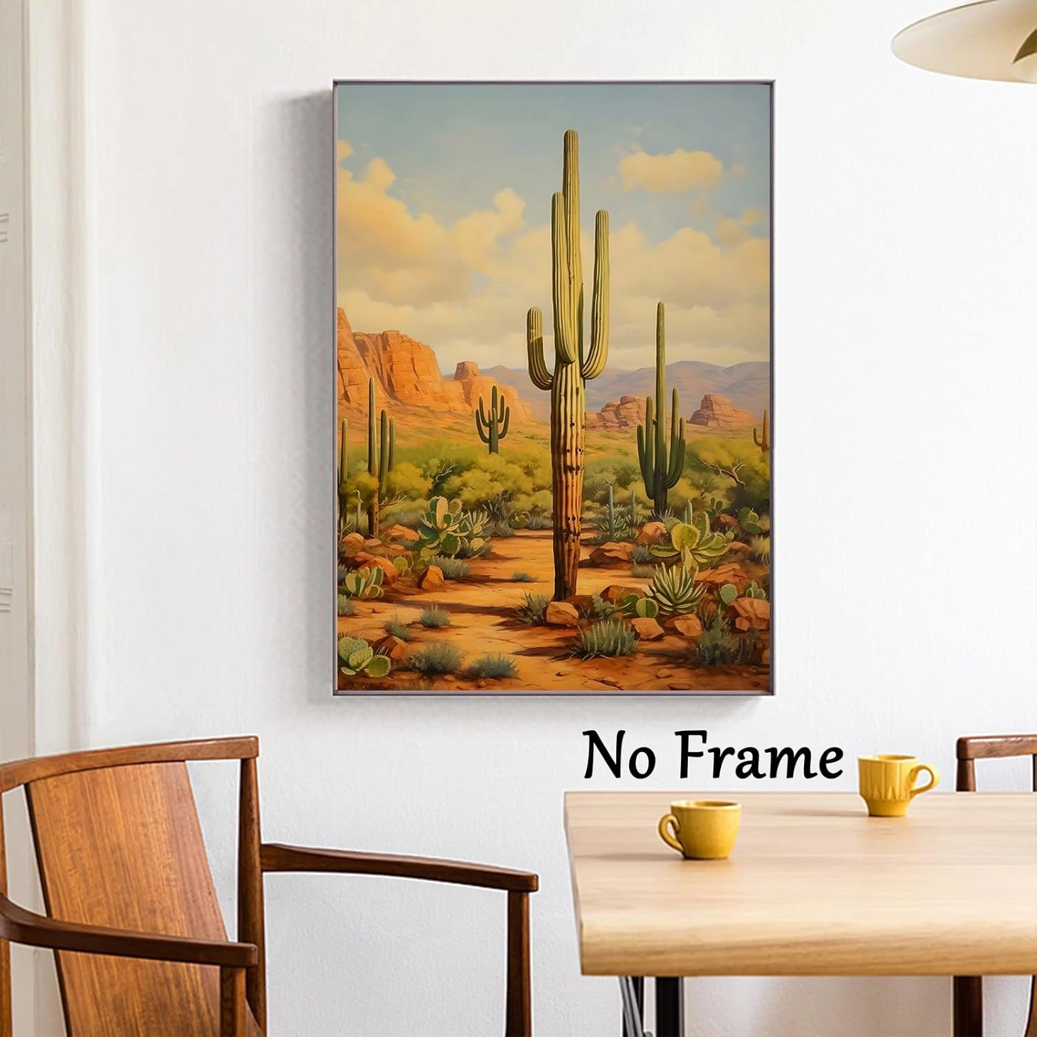 Abstract Cactus Wall Art Green Cactus Painting Desert Landscape Print Cactus Sunset Picture Desert Plant Poster Desert Landscape Canvas Natural Scenery Poster Saguaro Cactus Artwork 16x24inch No Frame