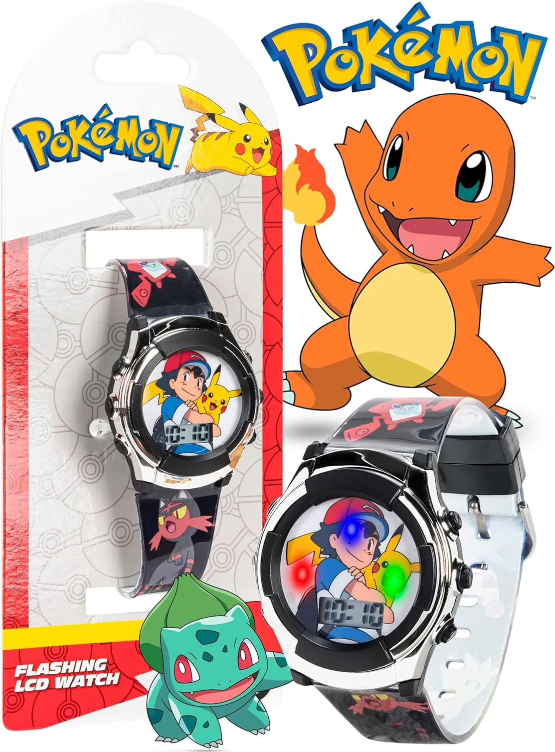 Accutime Kids Pokemon Digital LCD Quartz Watch for Boys, Girls, and Adults All Ages