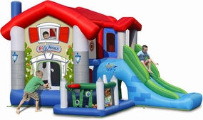 Action Air Bounce House, Bouncy Inflatable House with Blower, Jumping House for Kids with Foldable Sunroof, Love for Kids (No Balls)