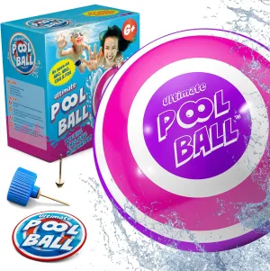 Activ Life Ultimate Pool Ball, Fill It with Water for Underwater Swimming Pool Games, Passing, Dribbling, Diving Fun Toys for Boys Girls Adults, Summer Gifts, Beach Trips, 6 inches, Pink/Purple