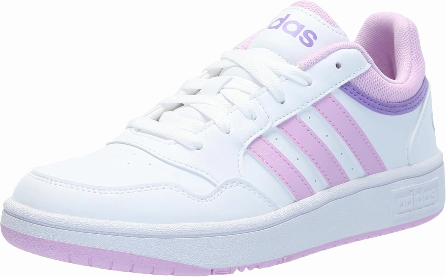 adidas Kids Hoops 3.0 Sneaker, White/Bliss Lilac/Violet Fusion, 10 US Unisex Toddler