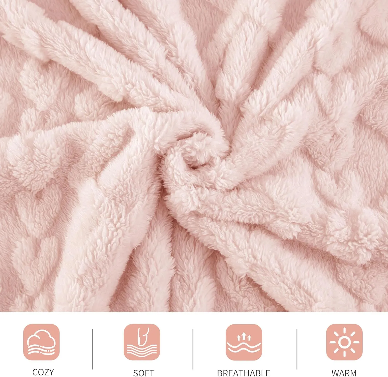 Aganear Fleece Throw Blanket - Cozy Soft Lightweight Fuzzy Throw Blanket for Women Portable Throw Blankets for Couch, Warm Present for Birthday, Christmas, Halloween, Housewarming(50"x60", Pink)