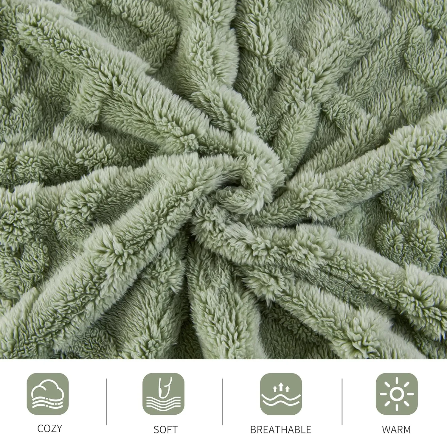 Aganear Fleece Throw Blanket - Cozy Soft Lightweight Fuzzy Throw Blanket for Women Portable Throw Blankets for Couch, Warm Present for Birthday, Christmas, Halloween, Housewarming(50"x60", Sage Green)