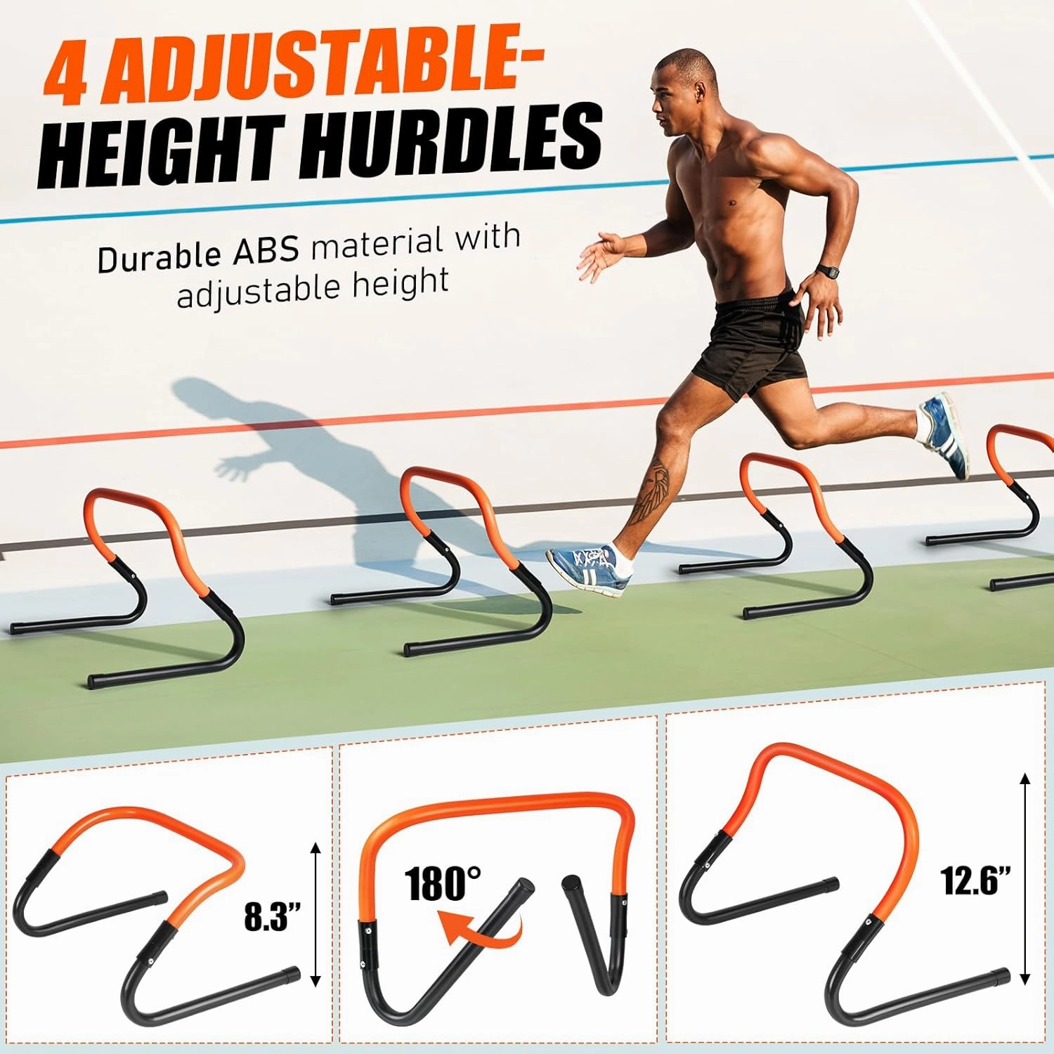Agility Speed Training Equipment Set - 20ft Speed Ladder, 12 Cones, 4 Adjustable Hurdles, Jump Rope, Parachute | Ideal for Basketball, Football, Soccer, for Kids, Youth, Adults