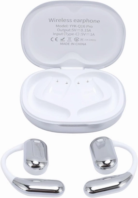 AI Language Translation Earbuds Real Time, 144 Languages and Accents, Open Fit Translation Open Ear Translator Earphone for Travel Business Learning, Long Battery Life (Silver)