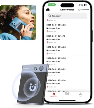 Ajunbee AI Voice Recorder, App Control,Transcribe Summarize & Instant Translation Empowered by ChatGPT,Support 68 Languages,64GB Recording Device,Audio Recorder for Work,Lectures,Meetings,Interviews