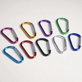 Aluminum Carabiner Clips, 9-Pack Multi-Color, Quick-Release D-Ring for Hiking, Climbing, Backpack