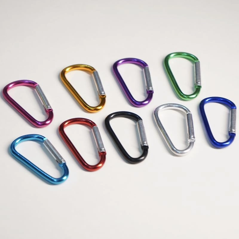 Aluminum Carabiner Clips, 9-Pack Multi-Color, Quick-Release D-Ring for Hiking, Climbing, Backpack