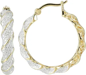 Amazon Essentials Plated Bronze Diamond Accent Twisted Hoop Earrings (previously Amazon Collection)