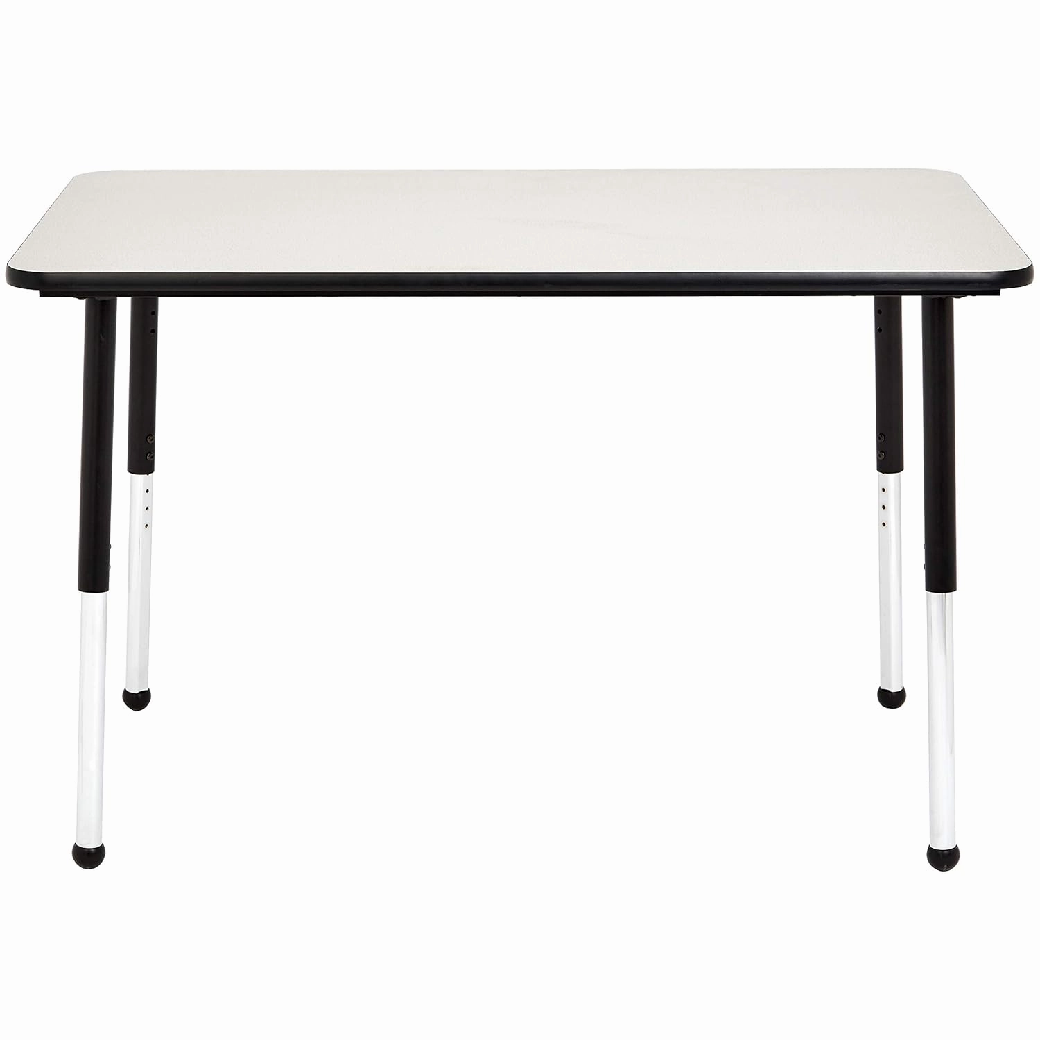 Amazon Basics Adjustable Rectangular Classroom Activity Table, Writing Desk, Adjustable Height 19-30 Inch, Grey Top/Black Edge, 47" W x 29" L x 30" H