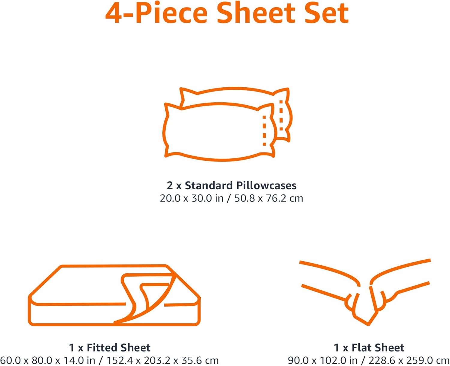 Amazon Basics Lightweight Super Soft, Comfortable Easy Care Microfiber 4 Piece Bed Sheet Set with 14-Inch Deep Pockets, Queen, Gray Crosshatch, Printed