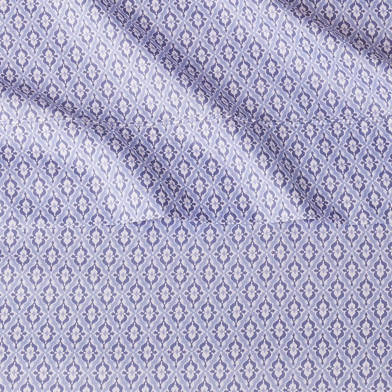 Amazon Basics Lightweight Super Soft Easy Care Wrinkle Free Microfiber 3 Piece Bed Sheet Set with 14-Inch Deep Pockets, Twin, Blue Damask, Printed, Kids, Men & Women Bedding