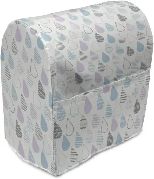 Ambesonne Colorful Stand Mixer Cover, Big Droplets Motif Filled with Ornate Lines and Dots Urban Life Vibrant Art, Kitchen Appliance Organizer Bag Cover with a Pocket, 6-8 Quarts, Multicolor
