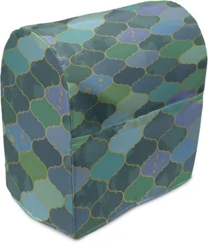 Ambesonne Oriental Stand Mixer Cover, Colorful Design Traditional Moroccan Grid Repetition with Grunge Effects, Kitchen Appliance Organizer Bag Cover with a Pocket, 6-8 Quarts, Multicolor