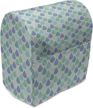 Ambesonne Teal Stand Mixer Cover, Colorful Water Droplets Rain Themed Image Natural World in Abstract Manner, Kitchen Appliance Organizer Bag Cover with a Pocket, 6-8 Quarts, Aqua Teal Lavender