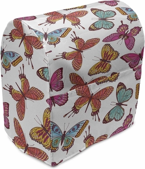 Ambesonne Butterflies Stand Mixer Cover, Flying Wings in Summer Colors Delicate Creatures Colorful Look Repetition, Kitchen Appliance Organizer Bag Cover with a Pocket, 6-8 Quarts, Multicolor