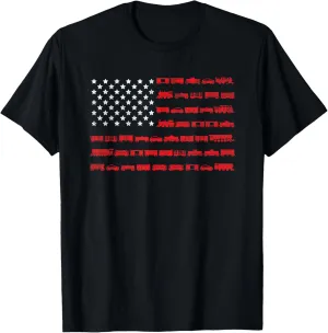 American Flag Railroad Train Conductor T-Shirt T-Shirt