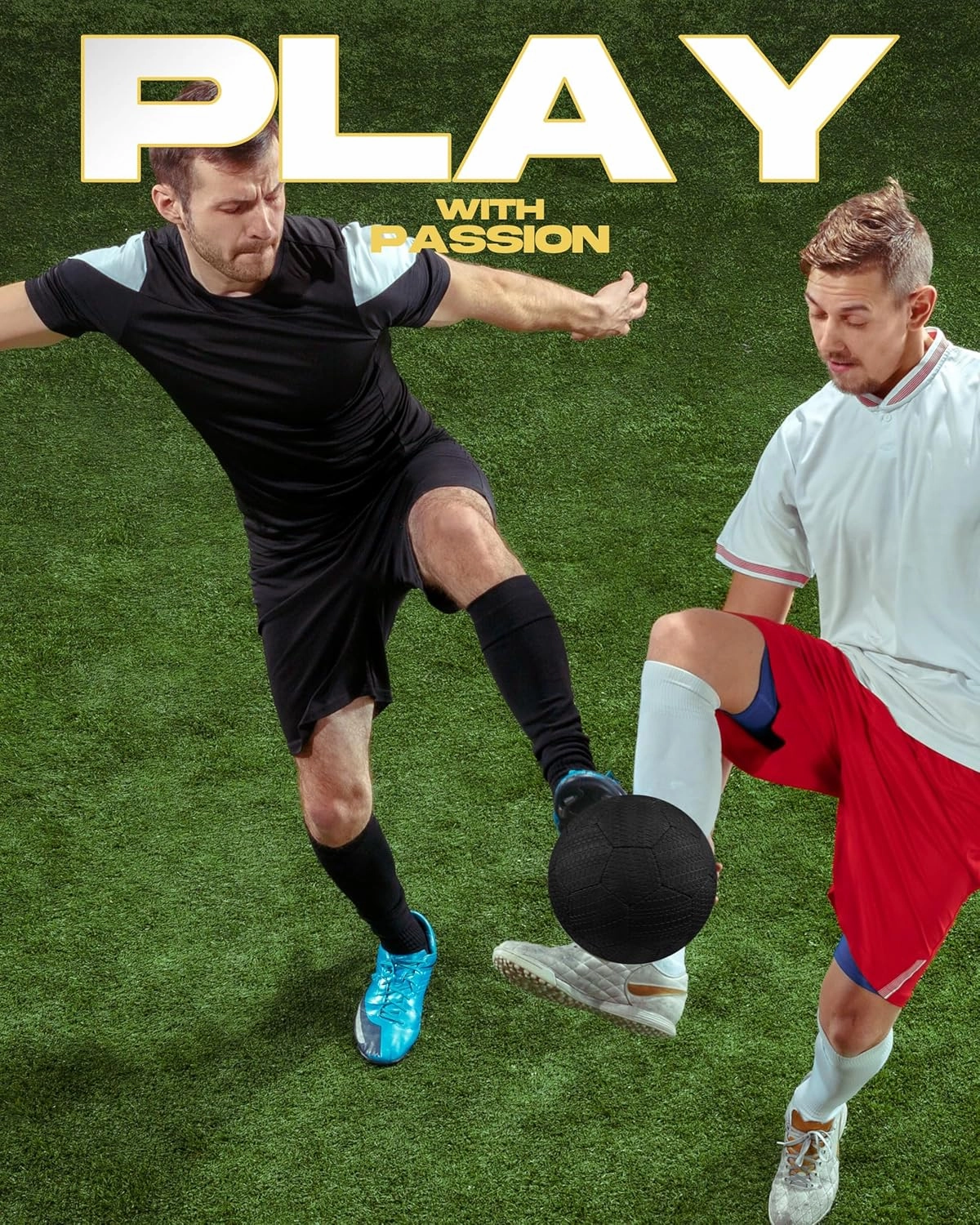 American Challenge All Terrain Rubber Soccer Ball – Durable Rubber Tread Cover, Hand Sewn with Butyl Bladder – Ideal for Street, Playground, Park & Grass Field Play