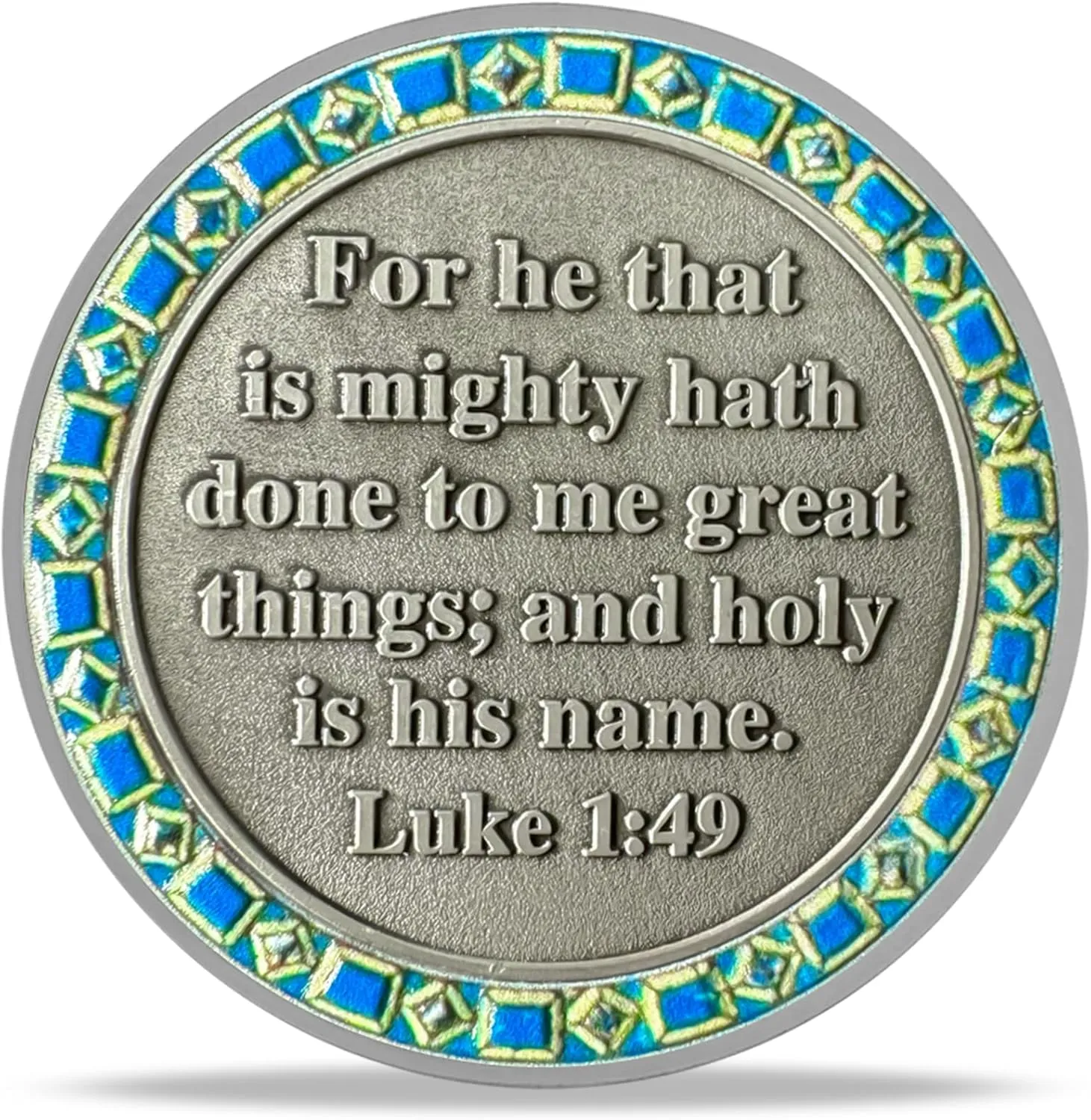 Annunciation Angel Religious Coin - Inspirational Angel and Virgin Mary Medallions with Biblical Verse - Ideal Religious and Spiritual Gifts for Men & Women Celebrating Faith and Devotion