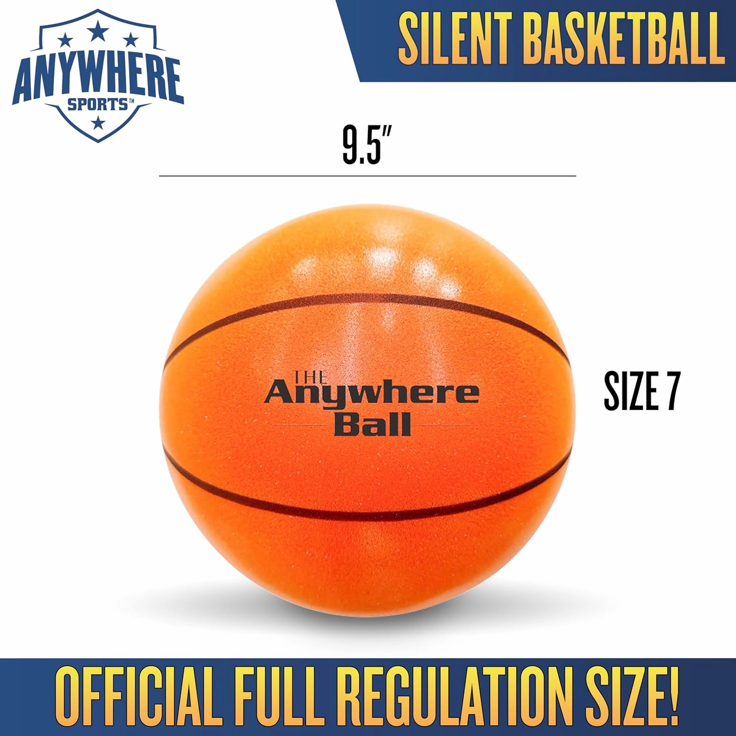 Anywhere Ball, Silent Basketball, Airless Foam for Indoor Training, Dribbling, and Realistic Bounce