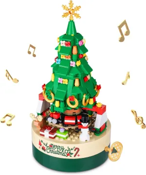 AOKESI Christmas Tree Building Kits for Kids - DIY Building Block Music Box, Educational Learning Science Building for 8  Year Old Kids Boys Girls; New 2021 (360 Pieces)