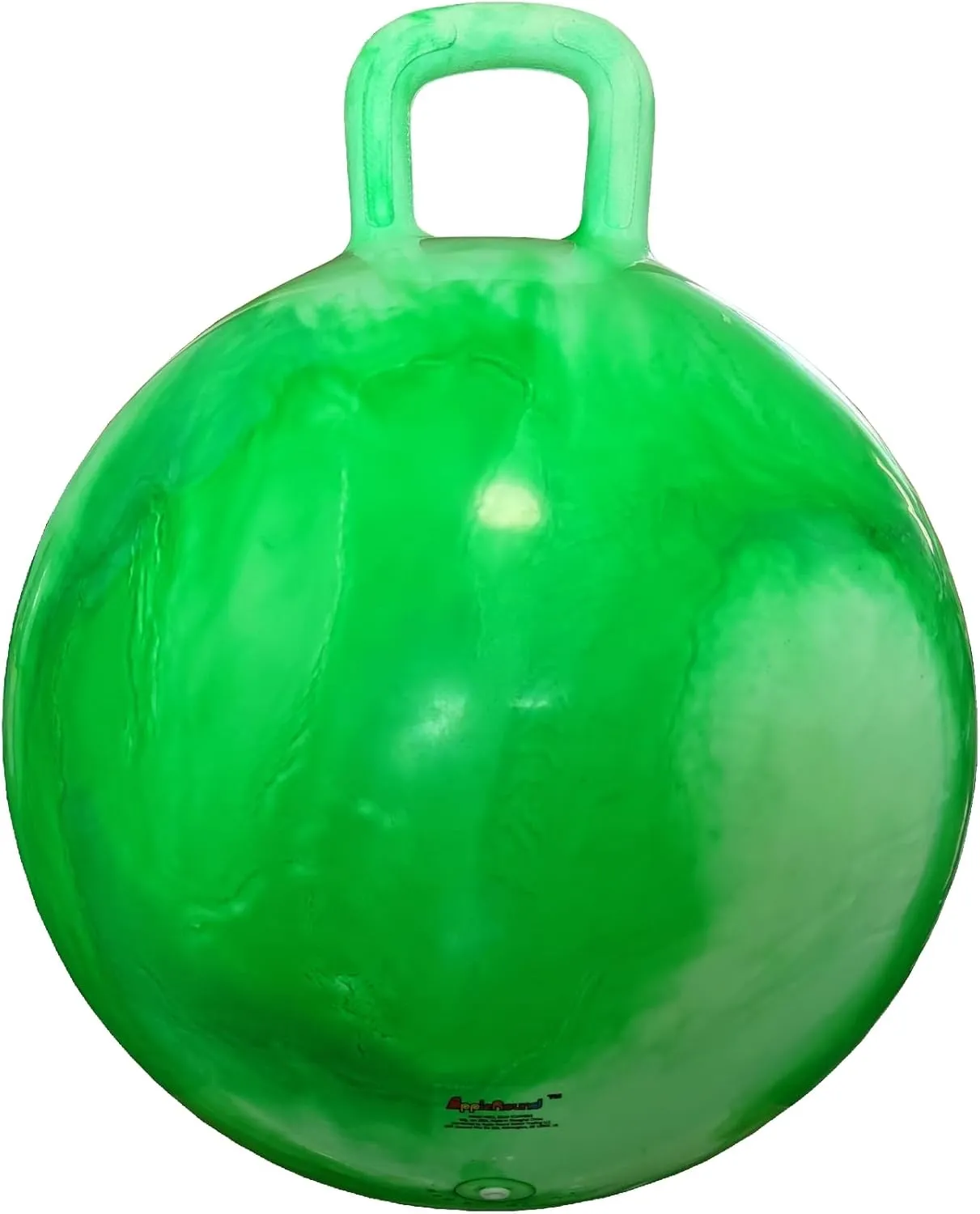 AppleRound Hippity Hoppity Hop Ball, Sit-on Bouncy Ball with Handle, 20in/50cm Diameter for Children Age 7-10, Space Hopper Hopball, Pump Included, Cloud Colors (Green)