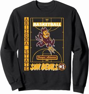 Arizon State Sun Devils Basketball Vintage Court Black Sweatshirt
