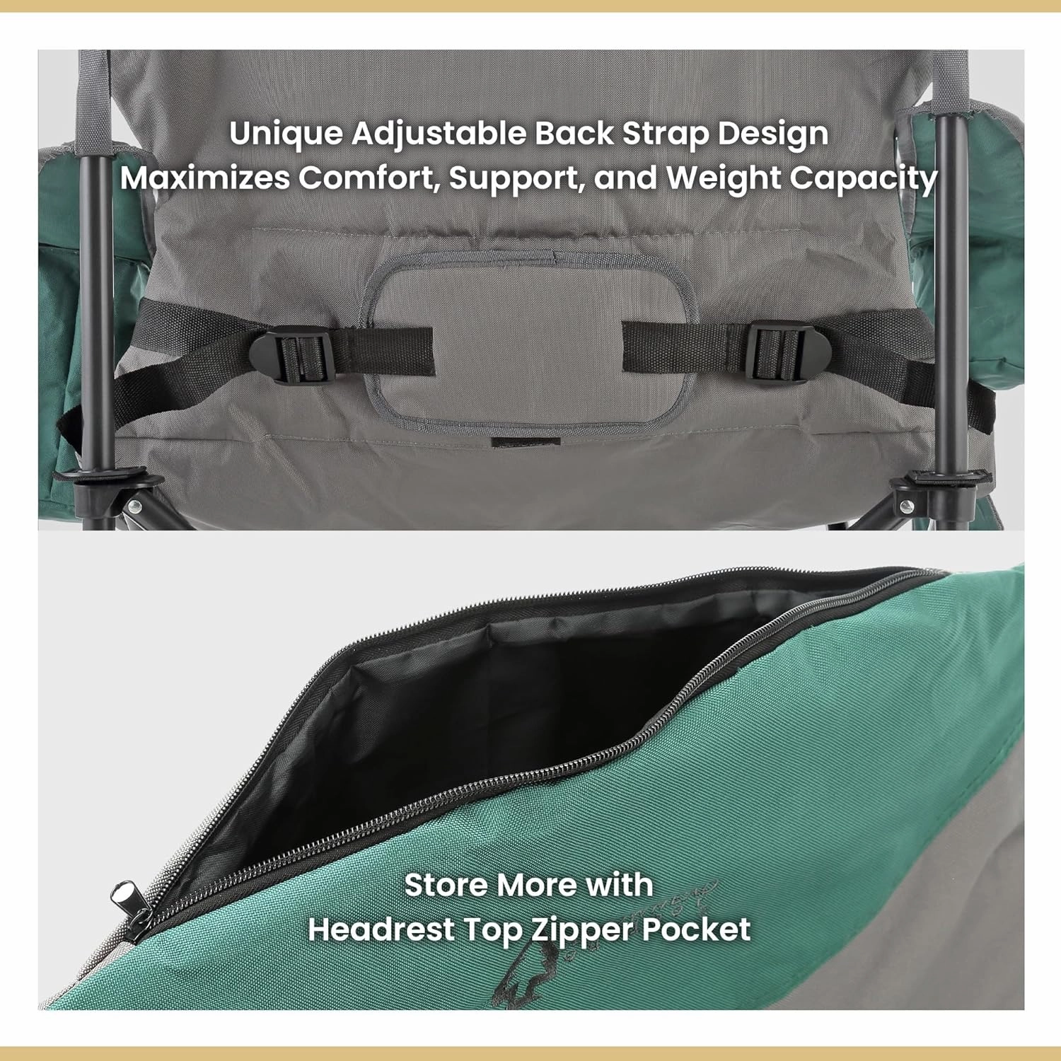 ARROWHEAD OUTDOOR 2-Pack Oversized XXL Portable Folding Camp Chair w/Glass & Cup Holders, Armrest Cooler, Heavy Duty Carry Bag, 600 lbs Weight Capacity