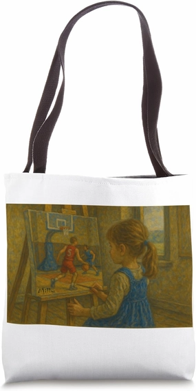 Art, basketball, oil painting, fantasy Tote Bag