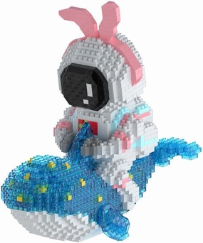 Astronaut Mini Bricks Micro Building Kit for Kids and Adults Space Toys with LED Lighting Kit Whale Space Travel Compatible Nano (1450 Pieces)