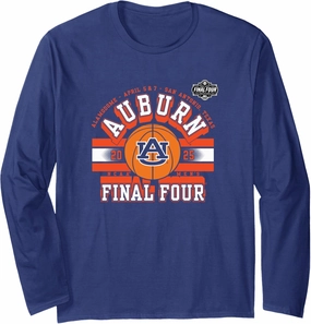 Auburn Tigers Final Four 2025 Men's Basketball Dunk Navy Long Sleeve T-Shirt