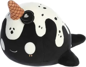 Aurora® Enchanting Tasty Peach® Cookies & Cream Nomwhal Stuffed Animal - Bright & Colorful Design - Showpiece Plush - Black 12.5 Inches