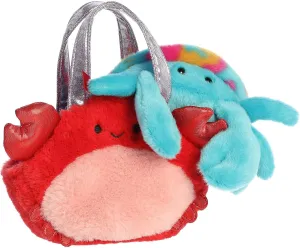 Aurora® Fashionable Fancy Pals™ Crab Stuffed Animal - On-The-go Companions - Stylish Accessories - Blue 6.5 Inches