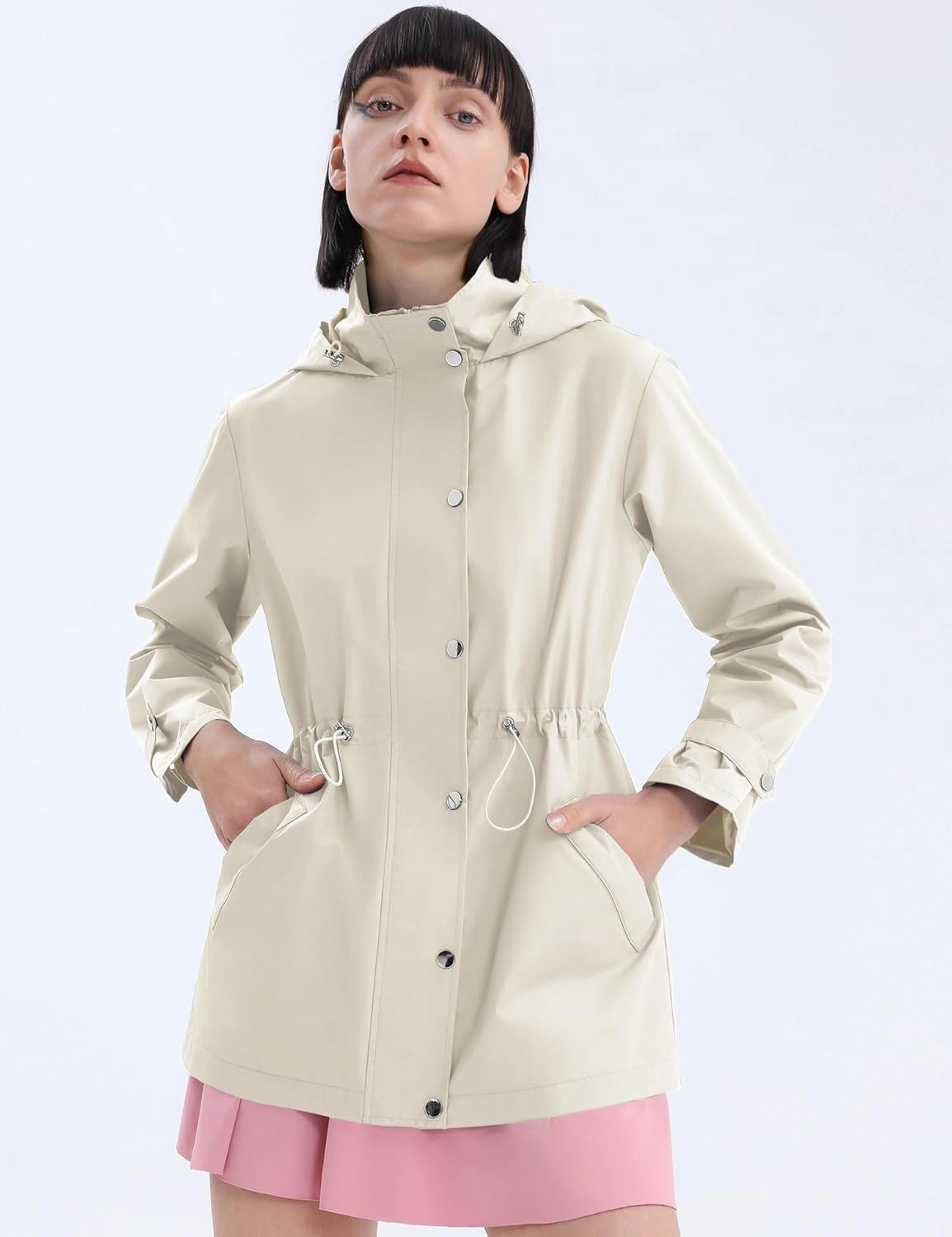 Avoogue Rain Jacket for Women Waterproof Lightweight Hooded Raincoat for Hiking Travel Outdoor